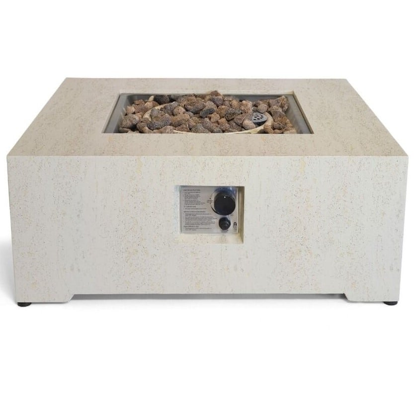 happy cocooning estate vuurtafel vierkant 88x88xh36 cm travertine