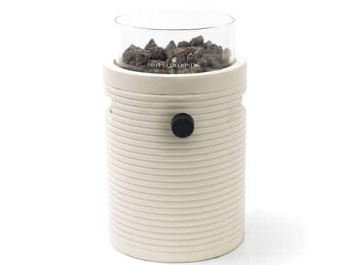 Happy Cocooning Lumi Groove tafelbrander rond 21,5xH37 cm Oyster Beige