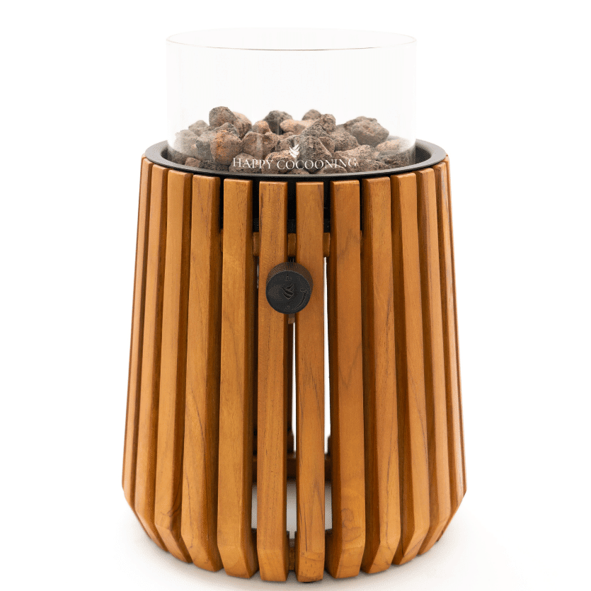happy cocooning lumi lagune tafelbrander rond 21,5xh37 cm teak