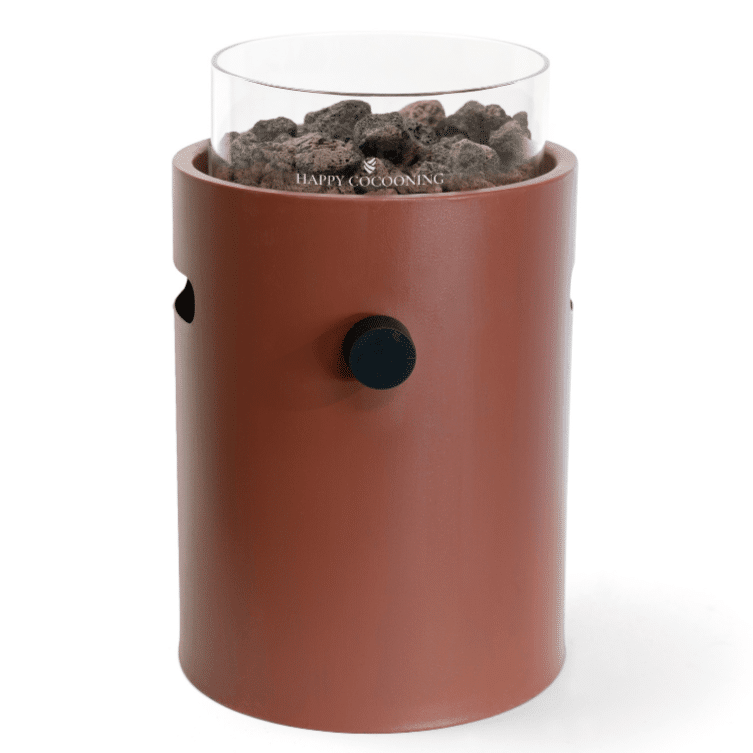 happy cocooning lumi steel tafelbrander rond 21xh37 cm coral red