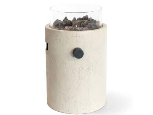 Happy Cocooning Lumi Stone tafelbrander rond 21,5xH37 cm travertine