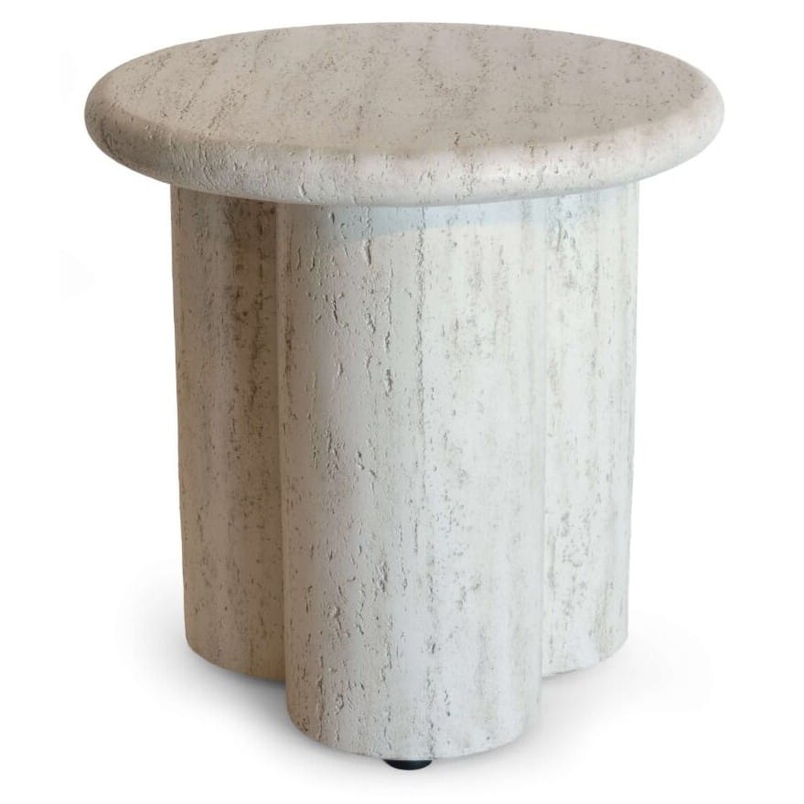 happy cocooning rib bijzettafel rond 45xh45 cm travertine