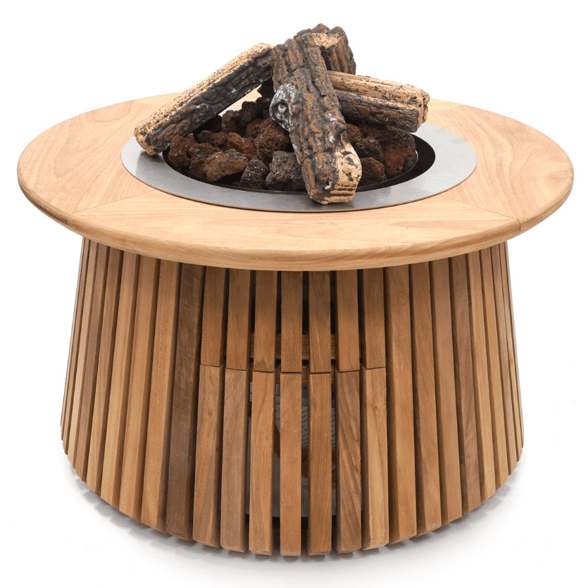 happy cocooning vuurtafel lagune rond 60xh35 cm teak