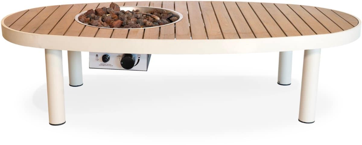 happy cocooning vuurtafel riviera 140 oyster beige vuurtafel op