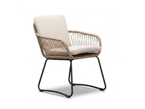 Harper dining tuinstoel | touw + rvs | Sahara Dust