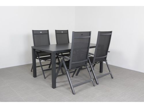 Hartman Aruba/Alma 4-persoons verstelbare tuinset 160x90 cm. - Antraciet