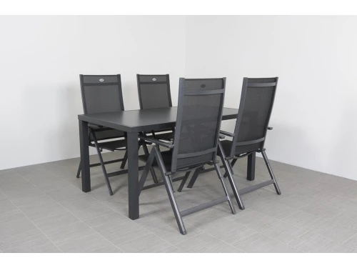 Hartman Aruba/Alma 4-persoons verstelbare tuinset 160x90 cm. - Antraciet