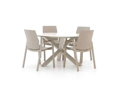 Hartman Flow/Lodola ø 130cm dining tuinset 5-delig - Laagste prijsgarantie!