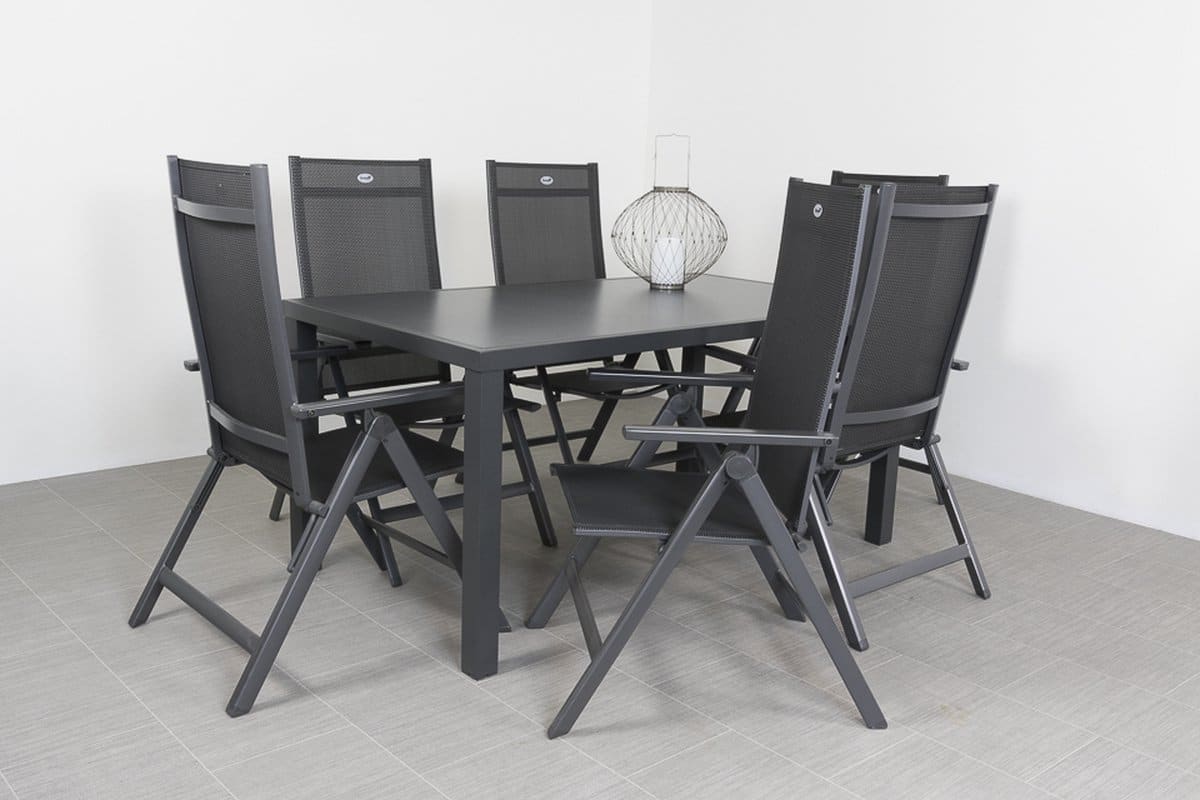 hartman napoli/alma 160 cm. tuinset 7 delig verstelbaar