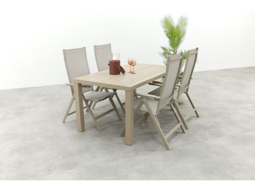 Hartman Napoli/Lena dining tuinset voor 4 personen 160x90 cm.