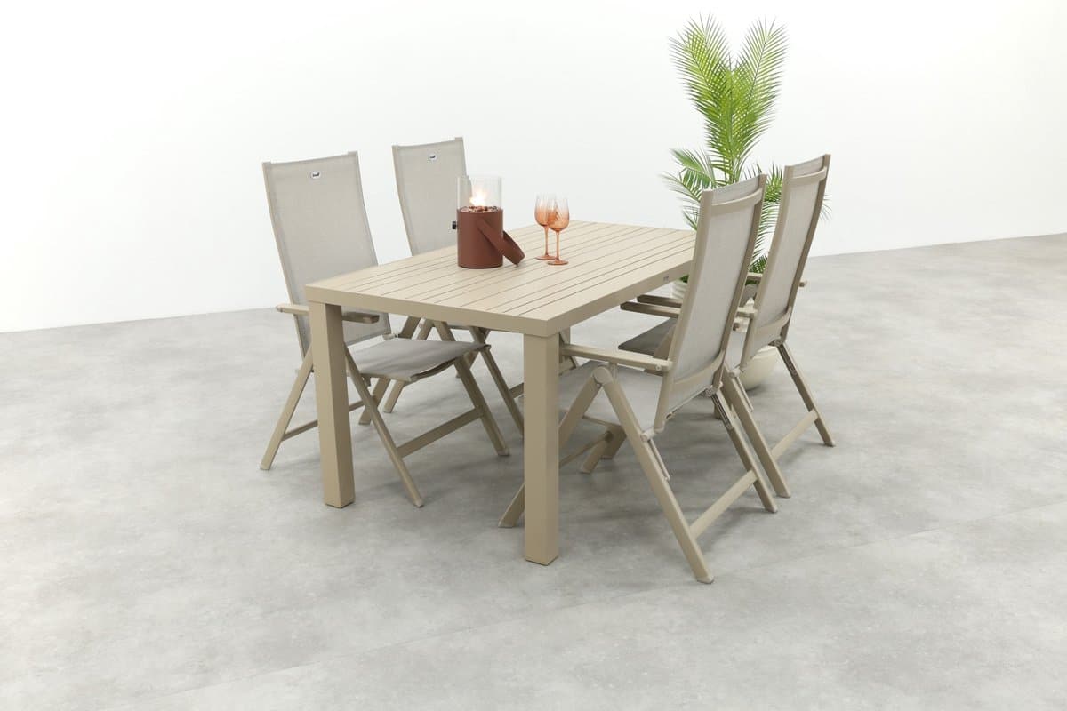 hartman napoli/lena dining tuinset voor 4 personen 160×90 cm.