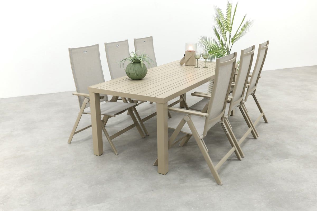 hartman napoli/lena dining tuinset voor 6 personen 210×90 cm.
