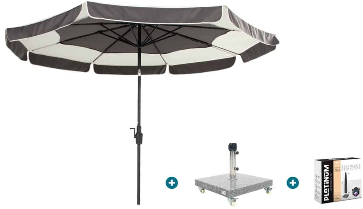 hartman tubb stokparasol Ø300 cm. donkergrijs met sevilla voet
