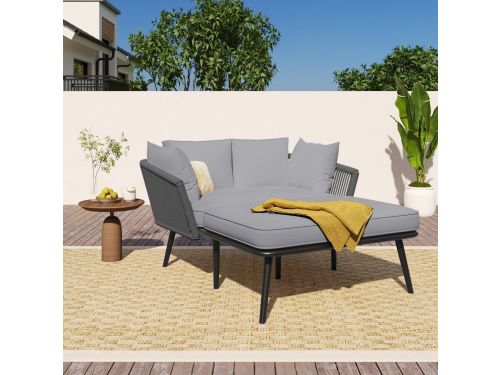 HAUSS SPOLE Tuinbank Ligbed Met Kussens - Verstelbare Loungesofa Voor