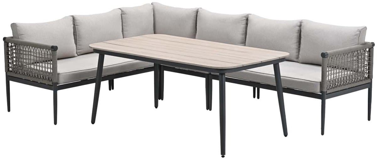 hoekbank lounge diningset teramon taupe garden impressions
