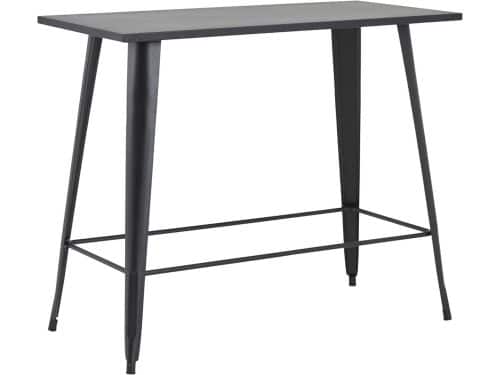 Hoge zwarte statafel voor buiten - Industriële bartafel van staal