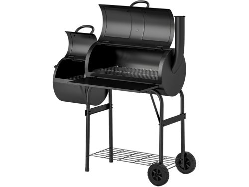 Holzkohlegrill met Deckel en Thermometer - BBQ Smoker met Wielen