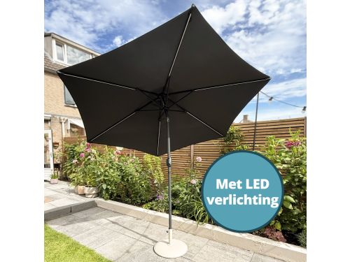 Homra Parasol met LED Verlichting - 260x240 cm - Stokparasol
