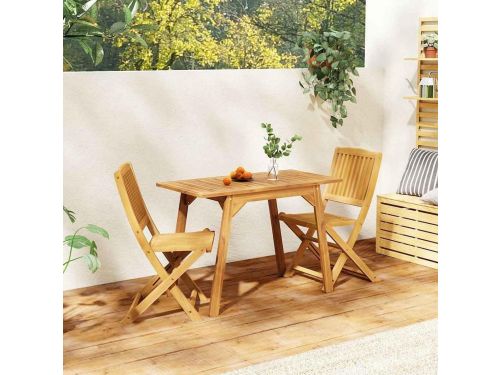 Houten Balkonset - Bistro Set - Maaltijden Buiten - Opvouwbaar