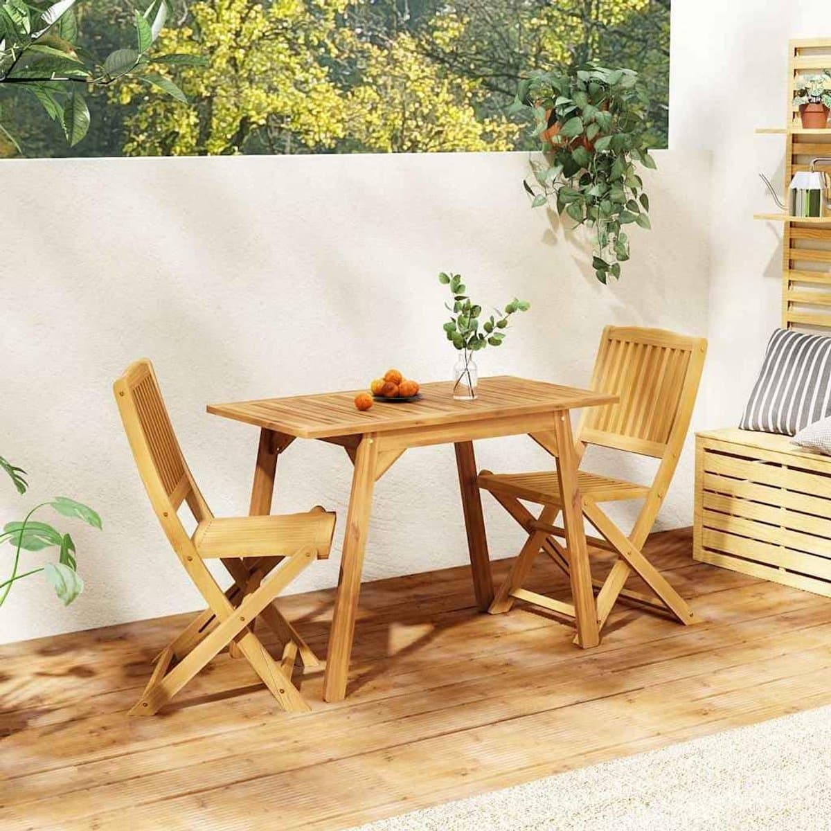 houten balkonset bistro set maaltijden buiten opvouwbaar