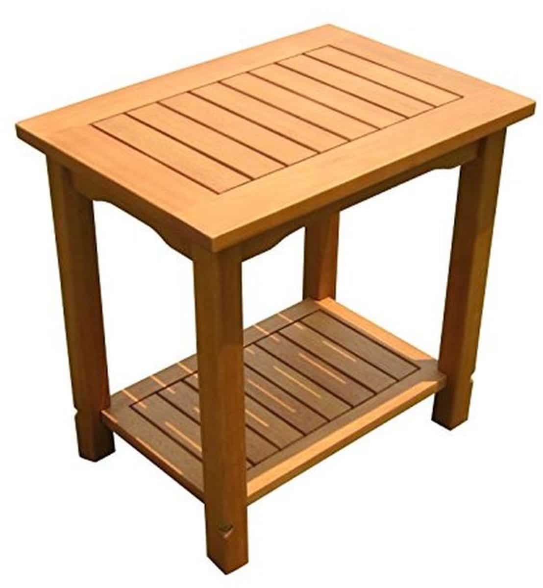 houten bijzettafel eucalyptus geolied, 50 x 35 cm