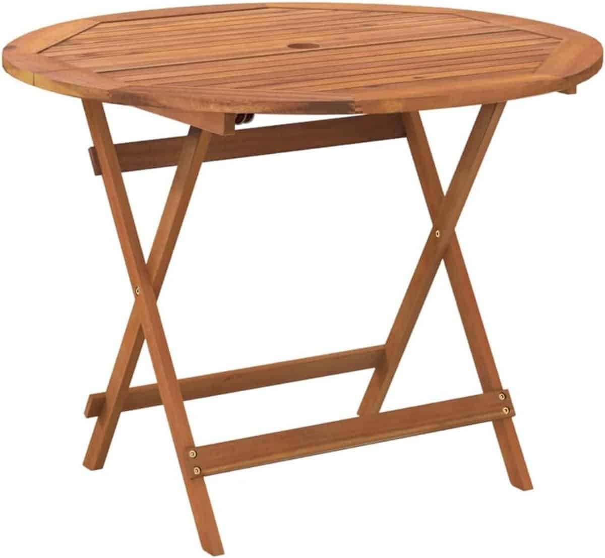 houten klaptafel ronde eettafel buiten eten duurzaam