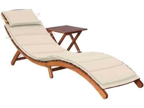 Houten Ligbed - Relaxstoel Buiten - Terras Ontspanning - Inklapbaar