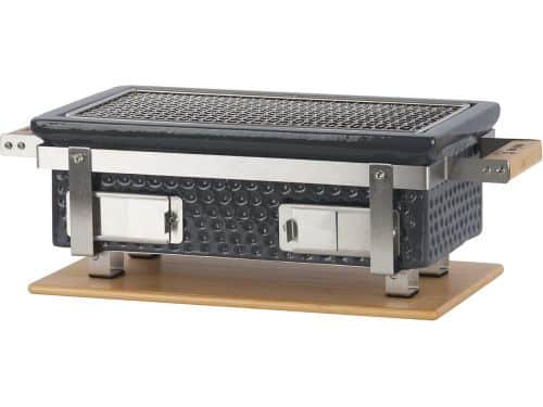 Houten Onderlaag Mini BBQ Tafelgrill - 50x23x17 cm - Houtskool