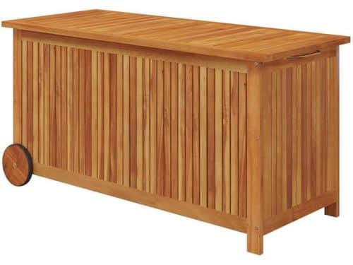 Houten Opbergbox met Wielen voor Tuin en Buiten 113x50x58cm