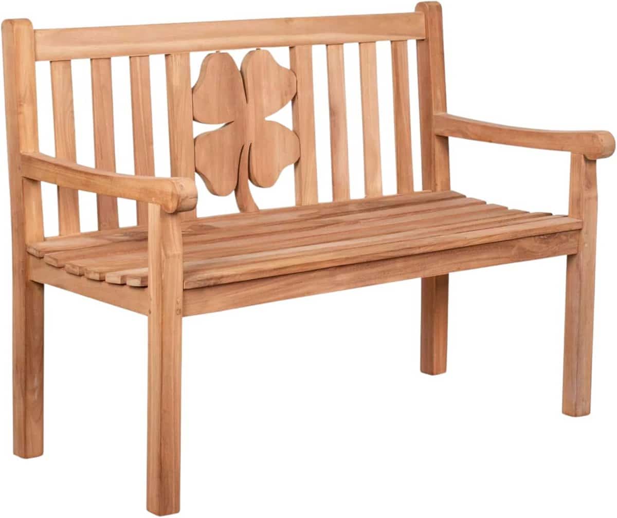 houten tuinbank 2 zits 120 cm met rugleuning weerbestendig massief