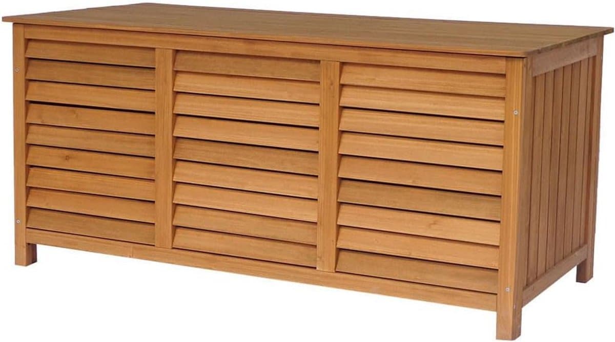 houten tuinkist 500 liter dekenbox voor buiten in kastanjebruin