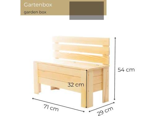Houten Tuinkist 71x54x29 cm Massief Grenen Opbergbox voor Buiten en