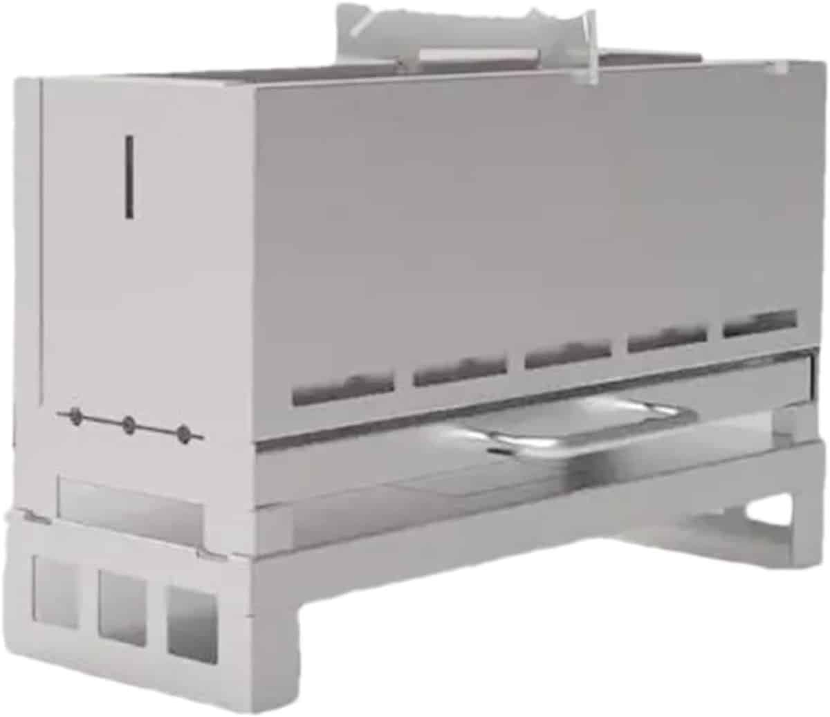 houtkachel buiten camping kooktoestel kamperen grillen vissen