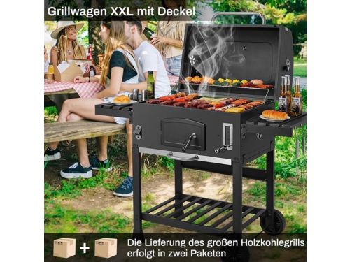 Houtskool Barbecue Trolley - Grote BBQ - BBQ Wagen