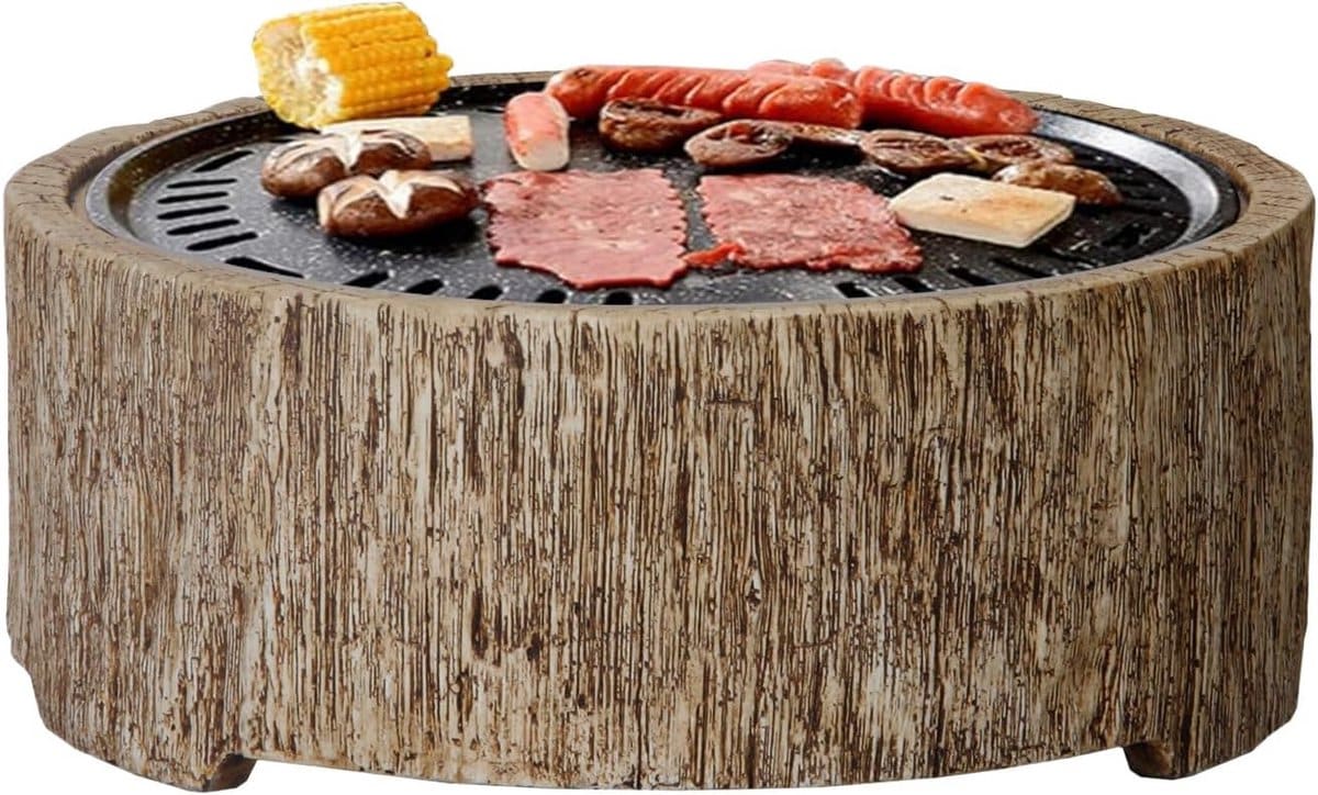 houtskool bbq grill en roker met tafelblad 15 inch