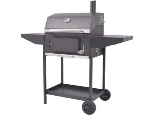 Houtskool BBQ Grill met Plank en Wielen voor Buiten