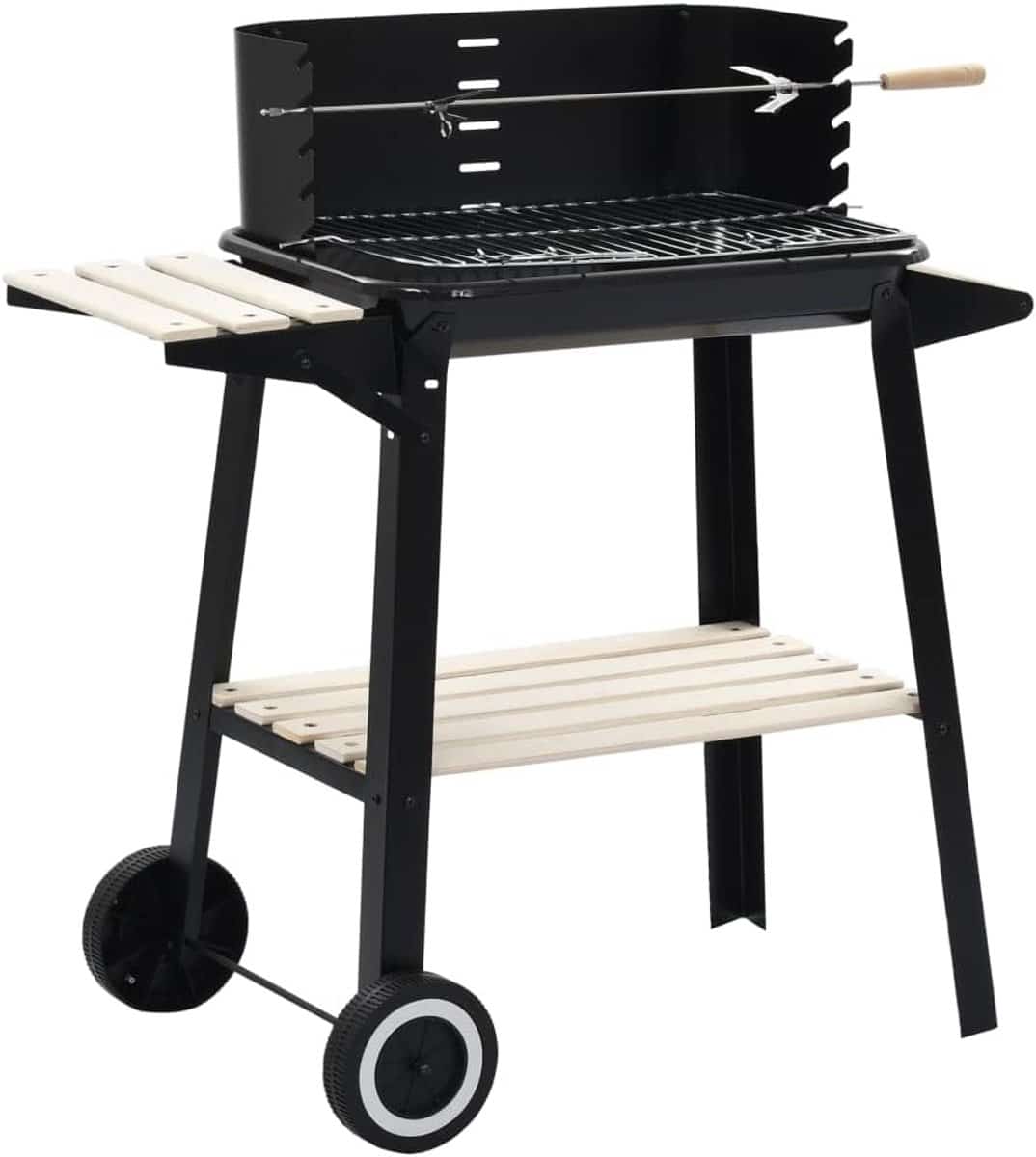 houtskool bbq stand grill met wielen buiten koken