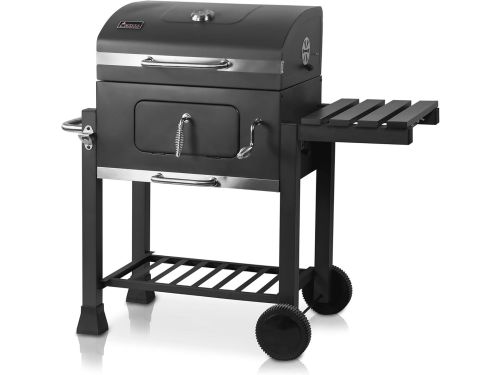 Houtskoolbarbecue met Gietijzeren Rooster en Thermometer - Verstelbare Kolenbak en