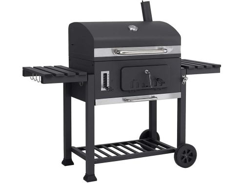 Houtskoolgrill - BBQ-rokergrill - met Grillroosters - Thermometer - Planken
