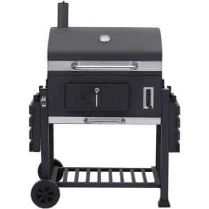 Houtskoolgrill - BBQ-rokergrill - met Grillroosters - Thermometer - Planken