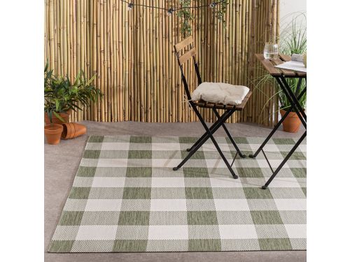 In & Outdoorkleed - Ranch Checkerboard Groen - 200x290cm