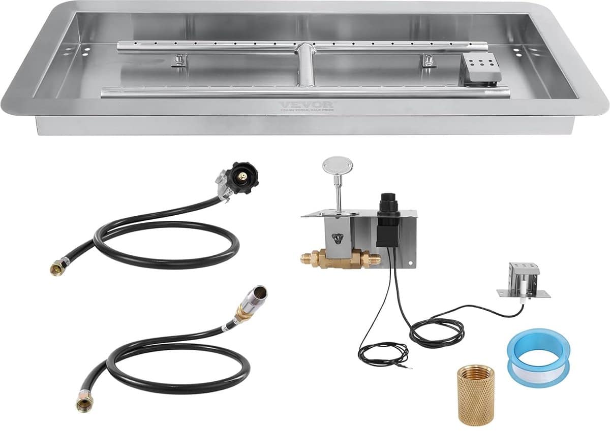 inbouw vuurschaal gas brander terras verwarming roestvrij