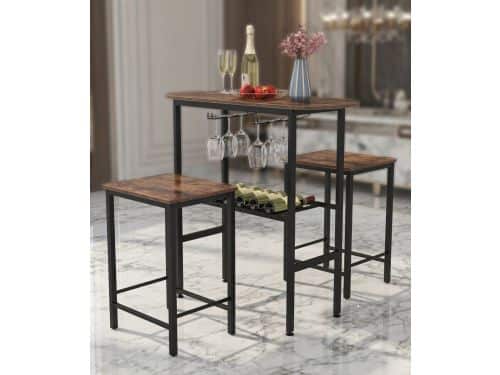 Industrieel Bartafel Set 3-delig met 2 Krukken - Keuken Eetkamerset