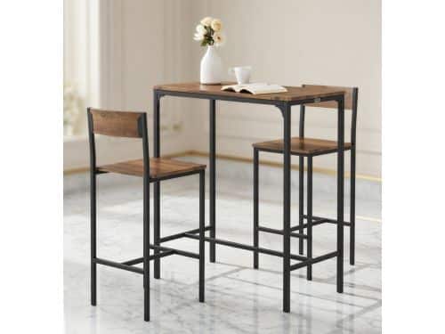 Industrieel Bistroset 3-delig - Bartafel met 2 Barkrukken - Balkonset