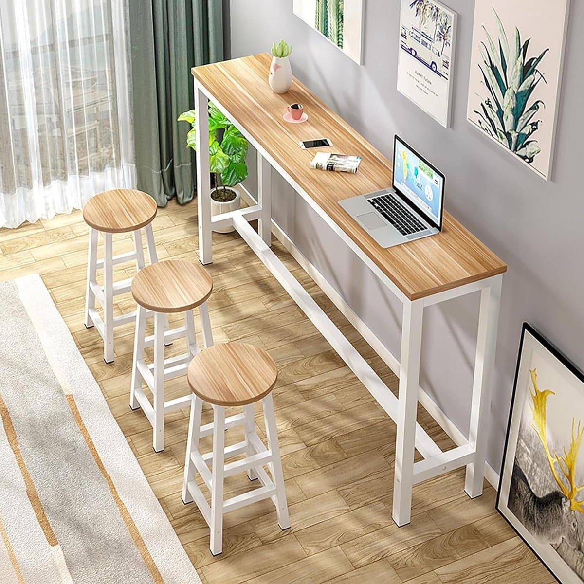 industriële bartafel massief houten tafel eten en borrelen