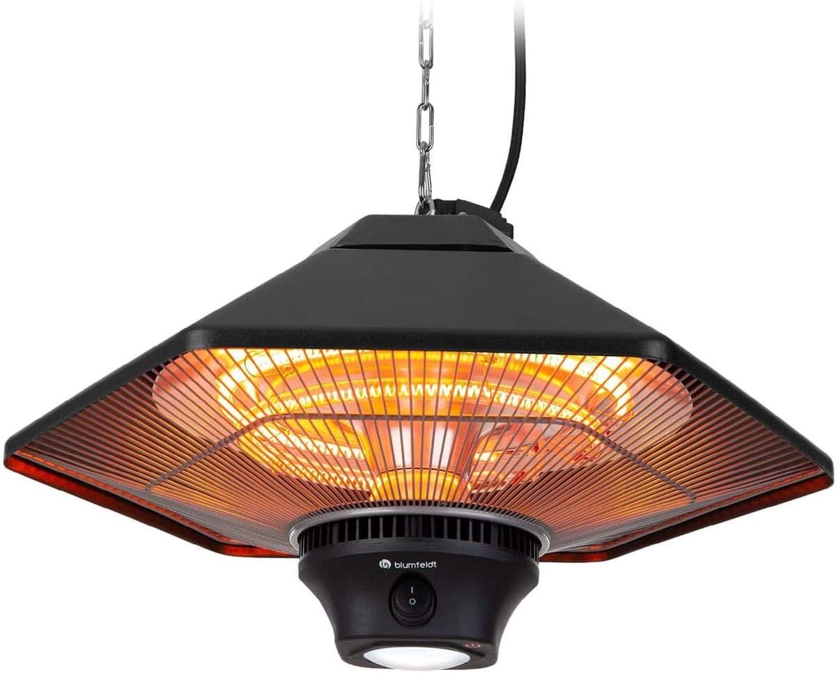 infrarood heater terrasverwarmer met 3 vermogensniveaus en led verlichting