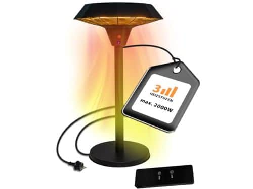 Infrarood Tafelverwarming 2000 W met Afstandsbediening - 3 Warmtestanden voor