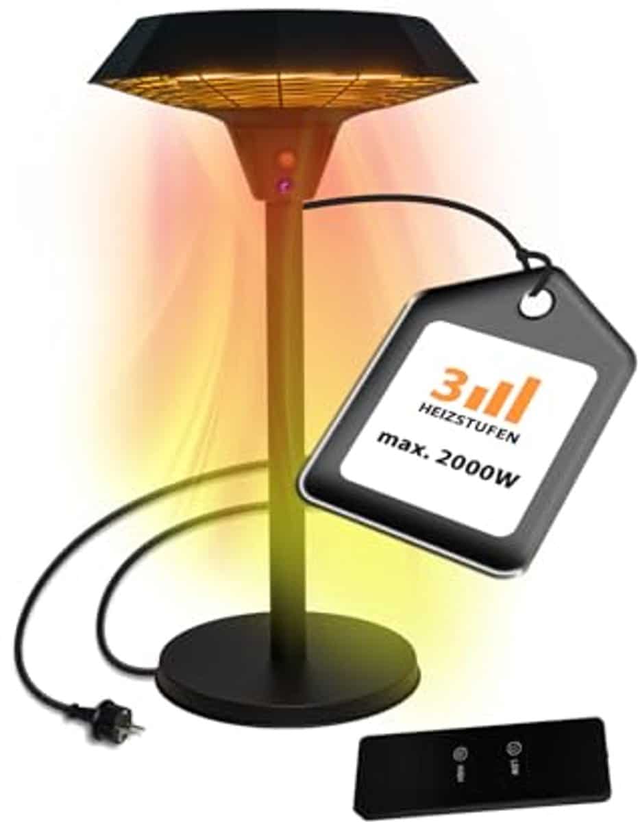 infrarood tafelverwarming 2000 w met afstandsbediening 3 warmtestanden voor