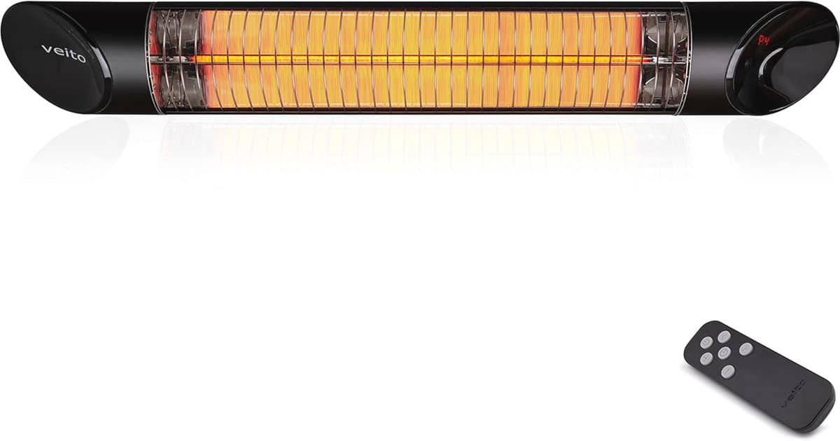 infrarood warmtestraler 2500w met afstandsbediening | terrasstraler met 4 warmtestanden