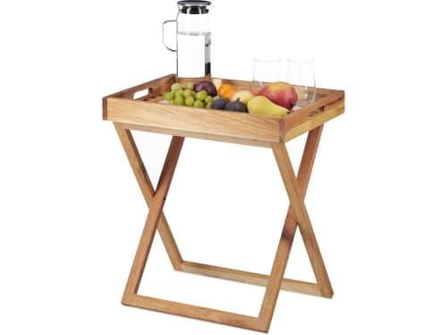 Inklapbaar Walnotenhout Dienbladtafel - Kleine Bijzettafel HxBxD 54 x 52
